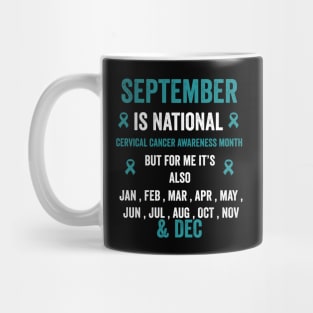 September is national cervical cancer awareness month - teal ribbon awareness month Mug